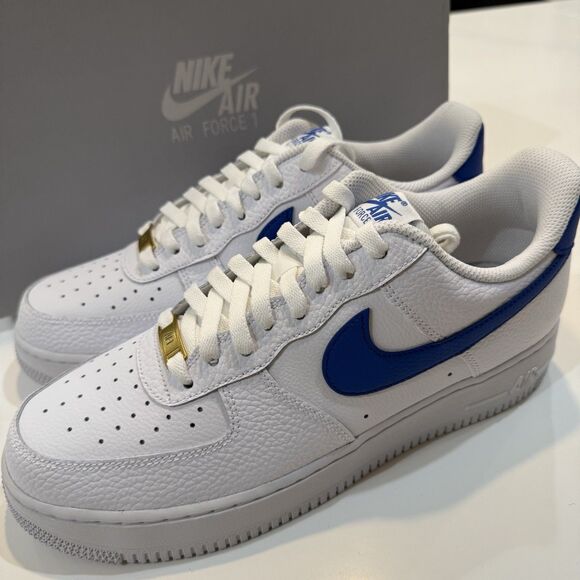 Nike Air Force 1 Low ‘White Game Royal’ White Sneakers Size 8 BNIB DM2845-100